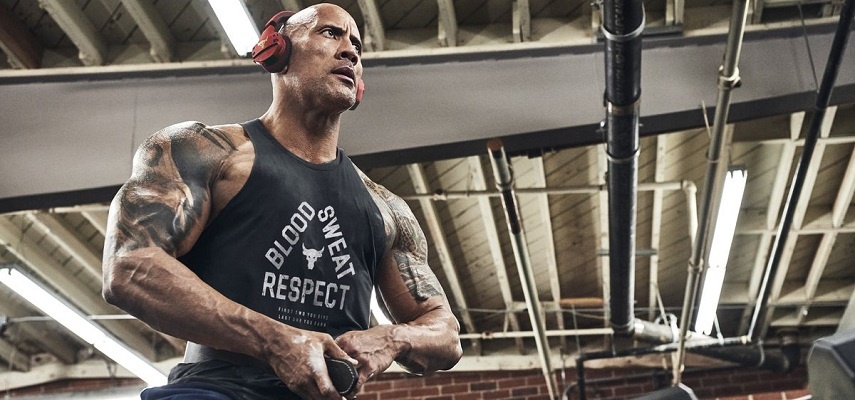 The Rock Working Out