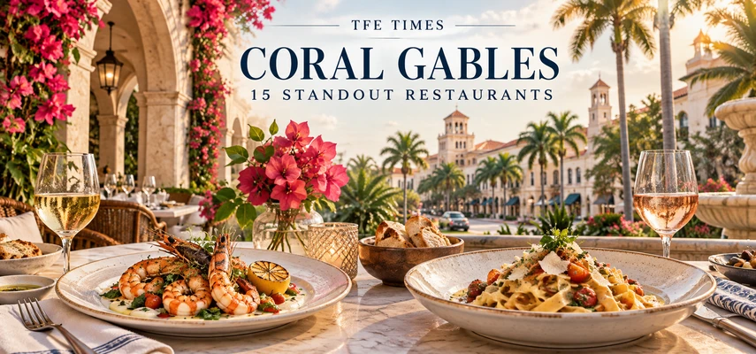 Best Restaurants in Coral Gables, Florida: 15 Standout Places to Eat — illustrative food collage