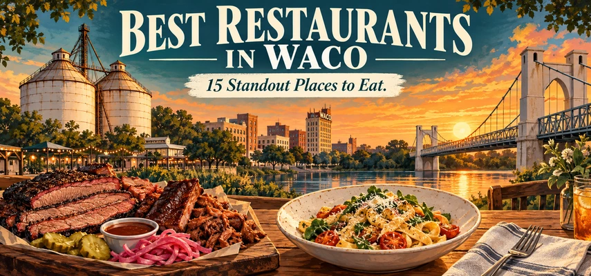 Best Restaurants in Waco: 15 Standout Places to Eat — food and city collage