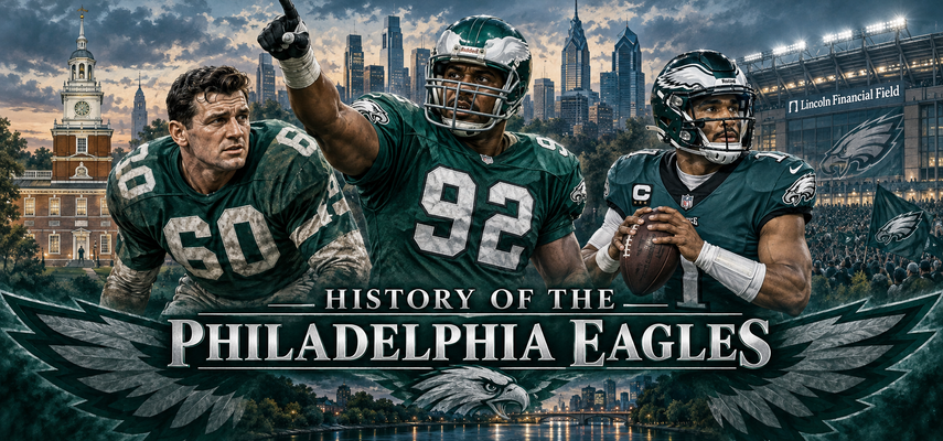 Illustrated history cover for the Philadelphia Eagles